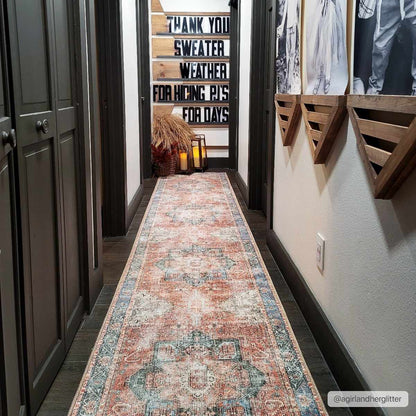 Rosman Distressed Washable Area Rug