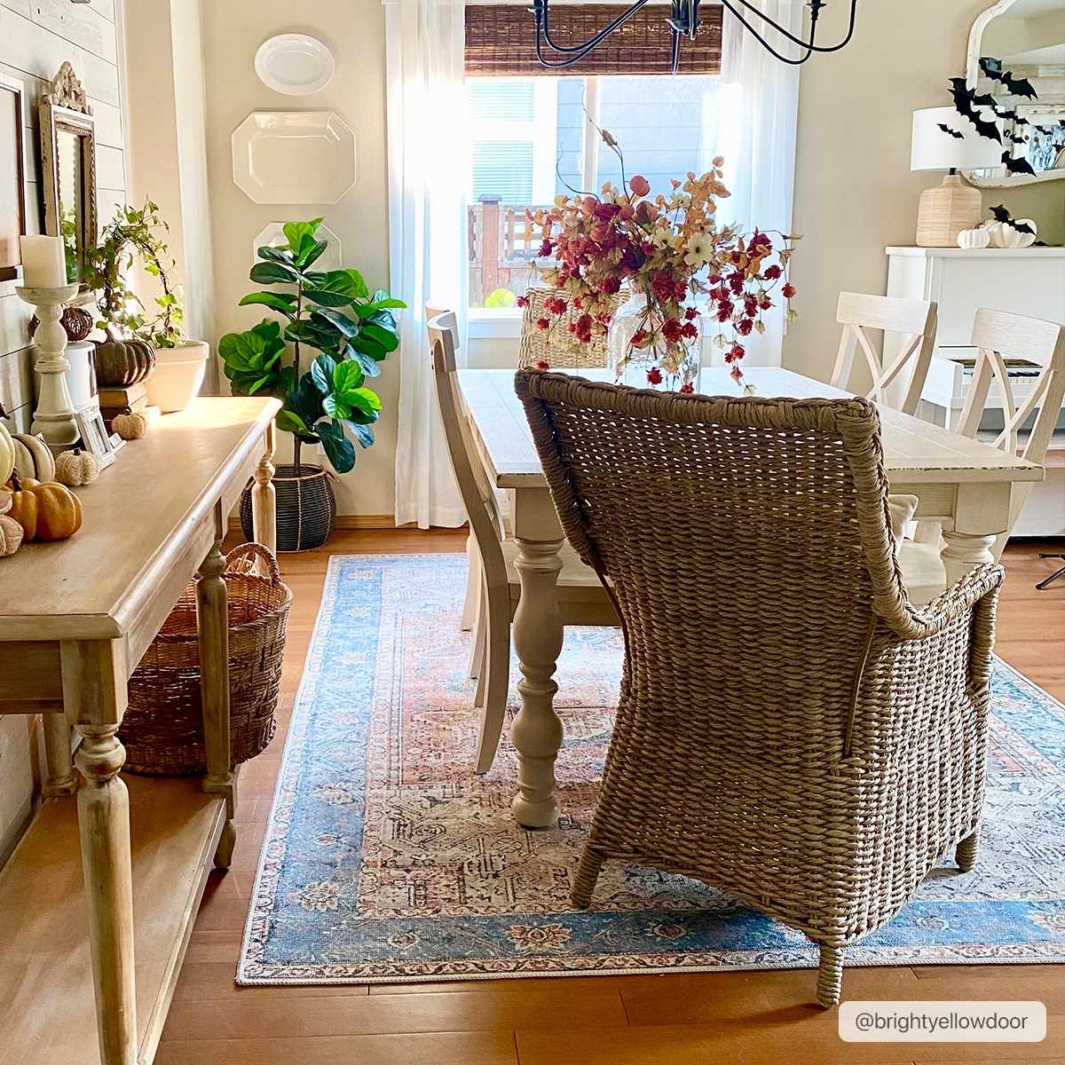 Rosman Distressed Washable Area Rug